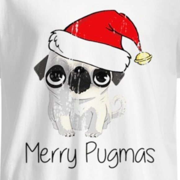 Merry Pugmas Pug Dog Christmas Graphic T-Shirt Cute Pet Lover Holiday Gift Te 05 - Picture 2 of 5